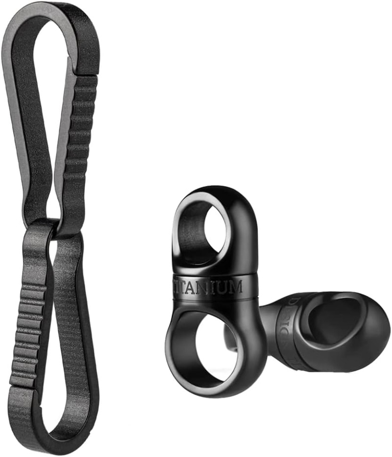 Edc Carry Clip - Titanium draaibare sleutelhangerconnector & sleutelhangerclip, mini
