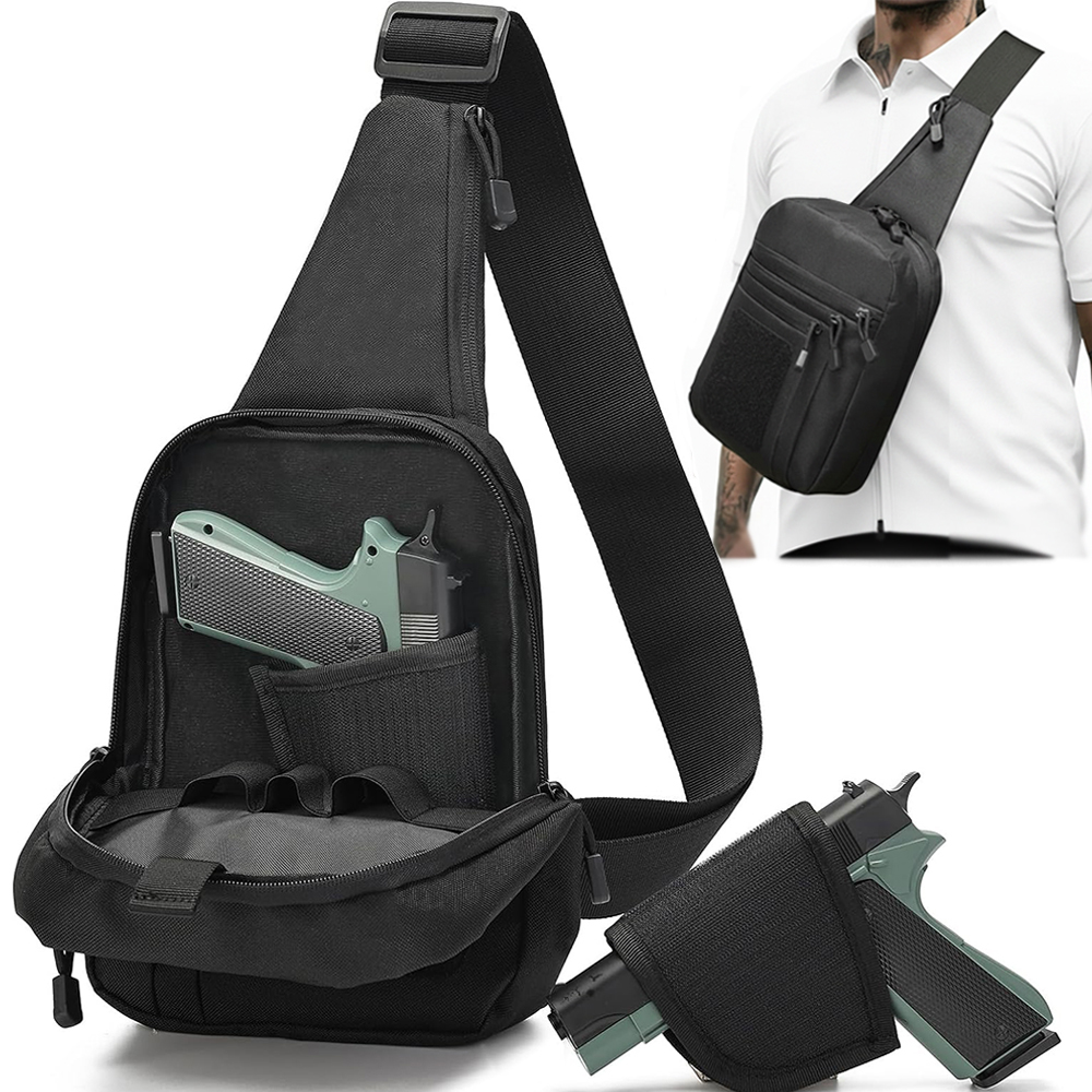 Edc Concealed Carry Sling Bag - Tactische pistooltas, verborgen draagholster, handwapenopbergtas, borsttas,