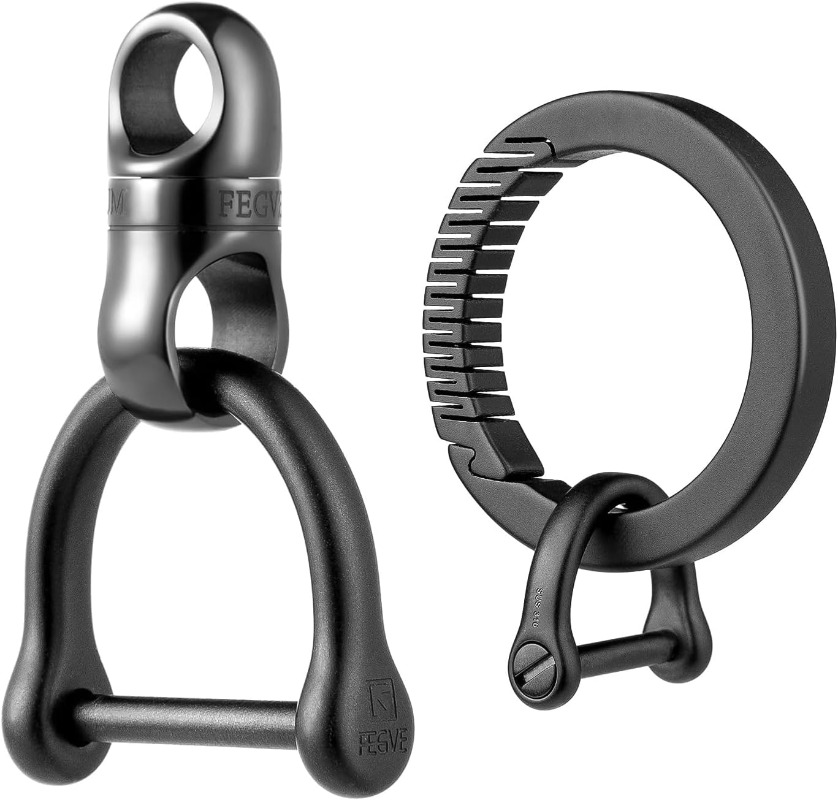 Edc Carry Clip - Titanium sleutelhanger met ronde karabijnhaak, stevige