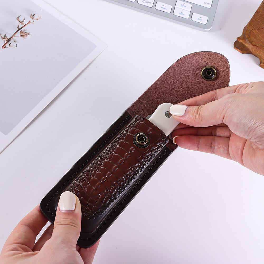 Koeienhuid lederen schede voor - Edc Everyday Carry Knives recensie en prijs